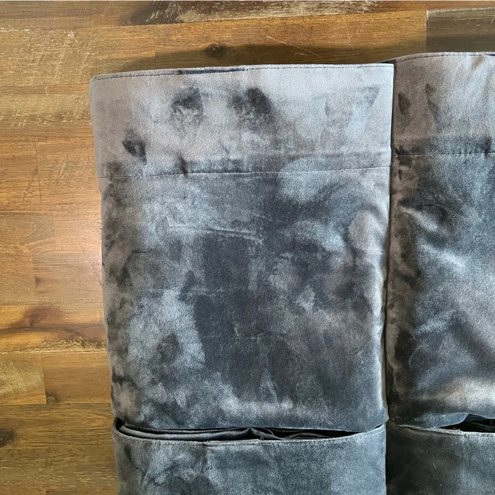 Set of 4 dark gray luxury velvet curtains 49x92.5in EUC